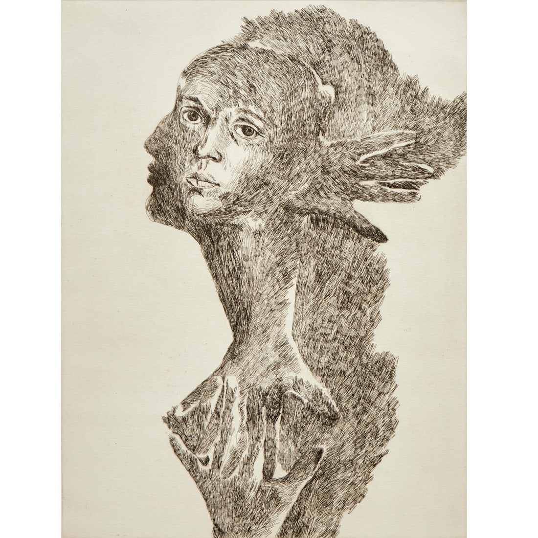 Marisol, black and white etching, c. 1970 (1 of 8)