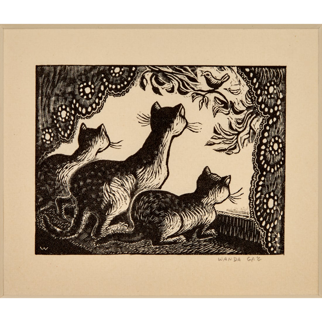 Wanda Gag, wood engraving, 1930, ex museum (1 of 8)