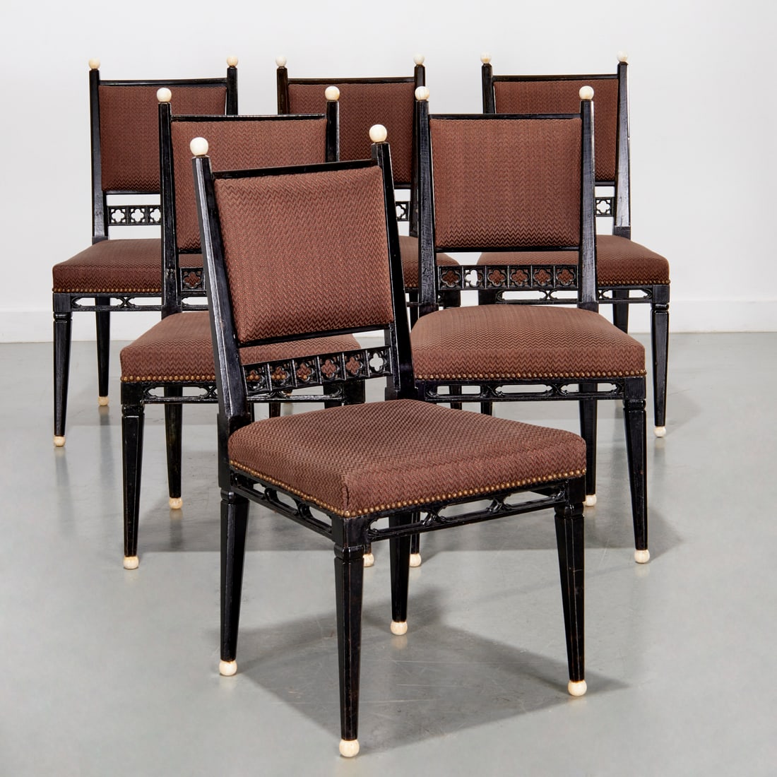 Set (6) English Aesthetic Movement side chairs (1 of 7)