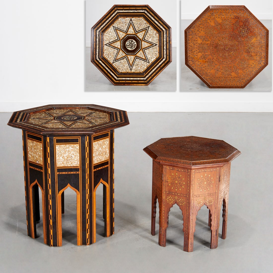 (2) Moroccan and Indian Inlaid octagonal tables (1 of 9)