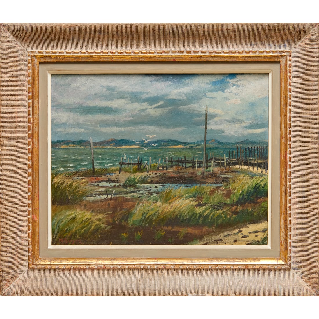 Moses Soyer, oil on canvas: Moses Soyer, oil on canvas, Moses Soyer (Russian-American, 1899-1974), Hamptons or Cape Cod landscape, signed "M Soyer" lower left, 15.25"h x 19.5"w (sight), 24"h x 28"w (frame) Provenance: The Saul R