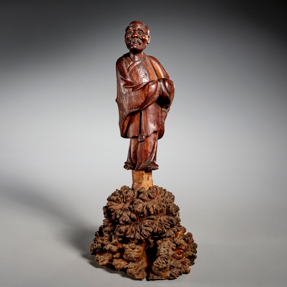 Chinese figural root carving of Li Tieguai (1 of 7)