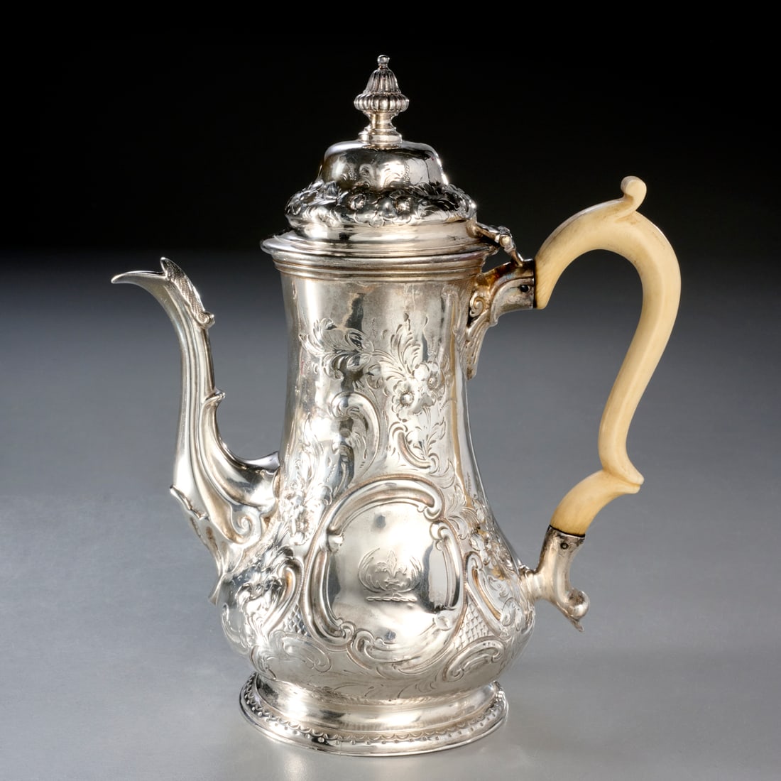 George II silver chocolate pot, ex museum (1 of 8)