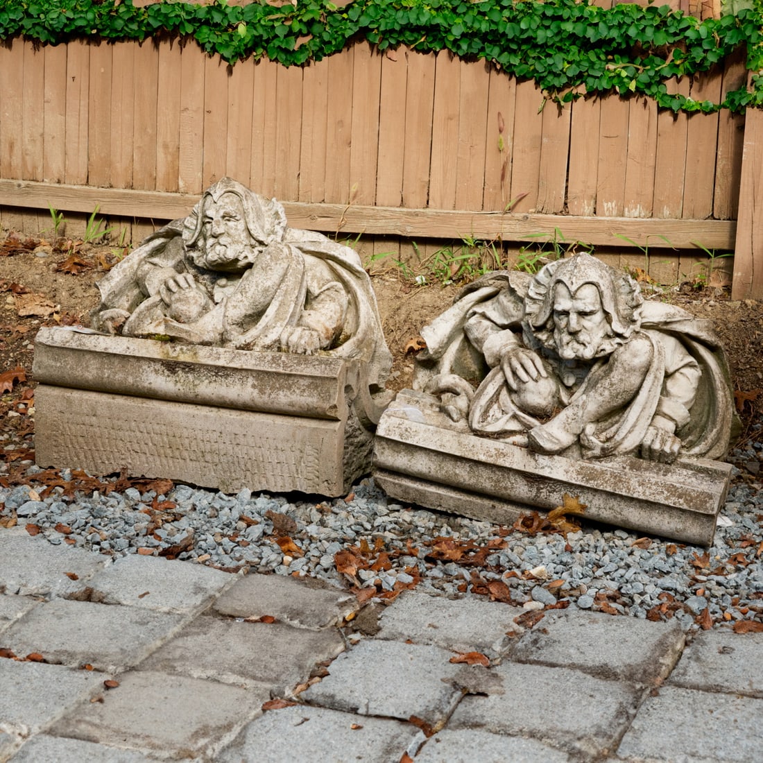 (2) White marble figural architectural elements (1 of 7)