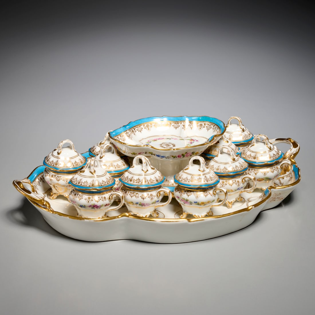 Old Paris two-tier pot de creme service (1 of 7)