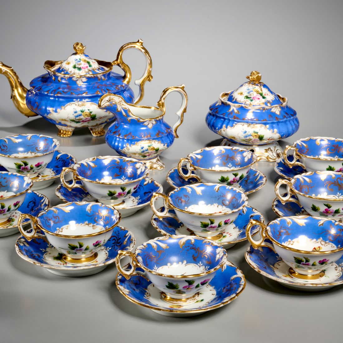 Gardner Russian porcelain tea set, ex museum (1 of 8)