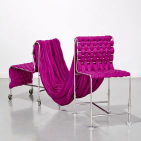 Liz Collins & Harry Allen, chain chair pair, 2017