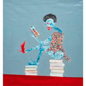 Famakan Magassa, acrylic on canvas, 2021