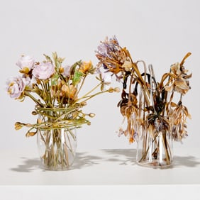 Lilla Tabasso, (2) Murano glass still lifes