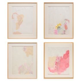 Tommy White, (4) mixed media on paper