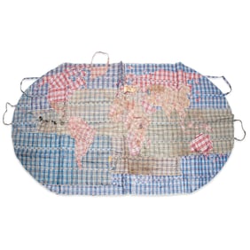 Dan Halter, woven plastic bag map, 2011