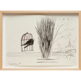 Merlin James, graphite on paper, 2019