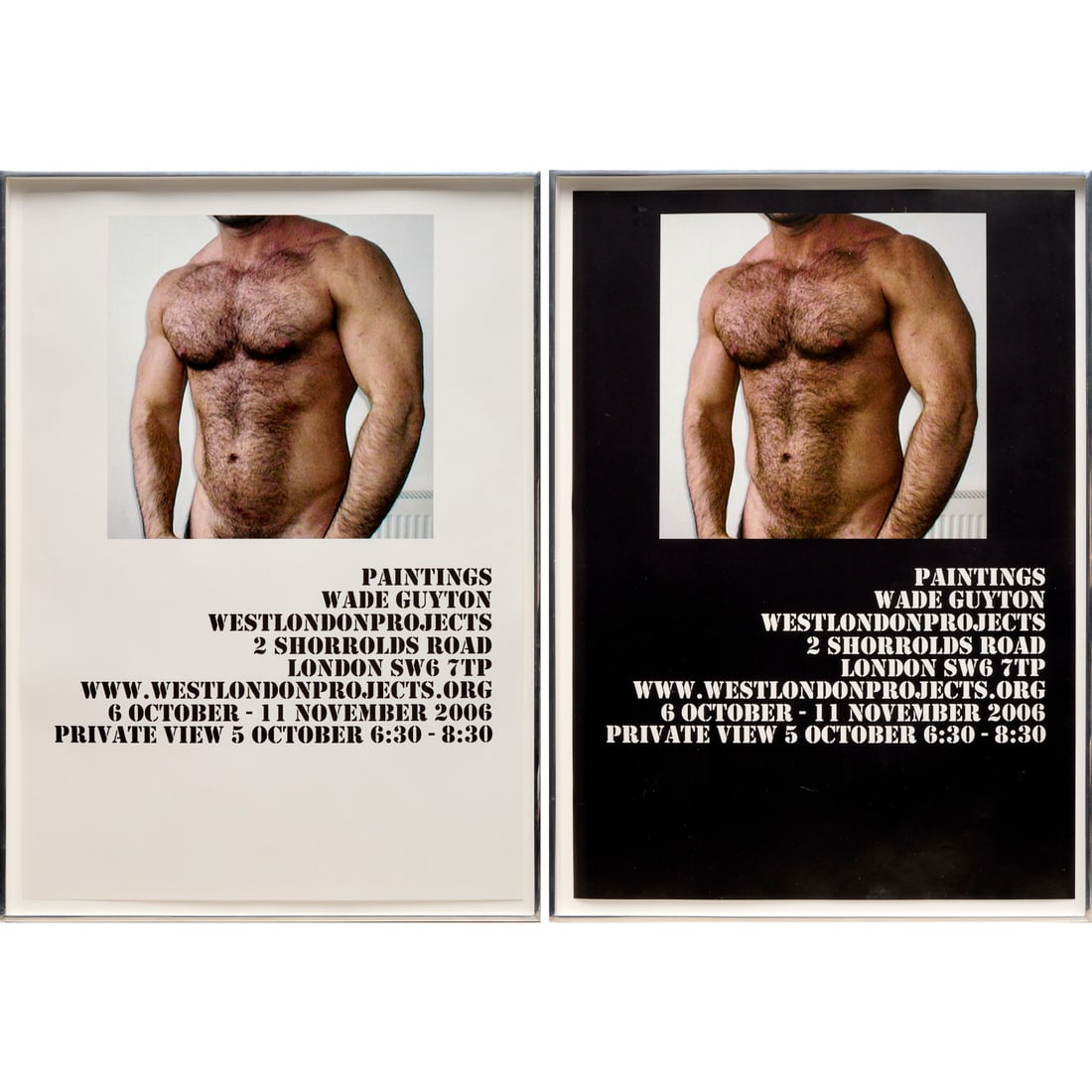 Guyton\Walker, (2) inkjet prints, 2006: Guyton\Walker, (2) inkjet prints, 2006, Guyton\Walker, collaborative project between Wade Guyton (American, b. 1972) and Kelley Walker (American, b. 1969), "Artist Ephemera", two inkjet prints, unsign