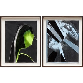 Mitzi Pederson, (2) mixed media paintings