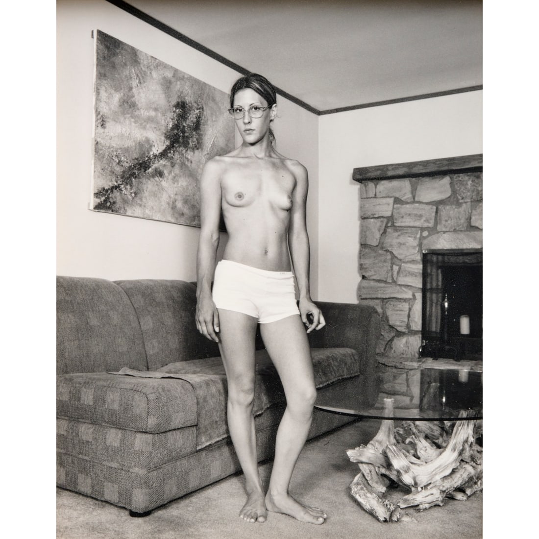 Katy Grannan, silver gelatin print, 2003: Katy Grannan, silver gelatin print, 2003, Katy Grannan (American, b. 1969),"Brandi, Poughkeepsie NY", 2003, ed. 6/15, no visible signature, gallery label verso, 7"h x 5.5"w (sight), 12.25"h x 11"w (fr