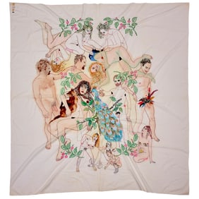 Orly Cogan, large embroidered textile, 2005