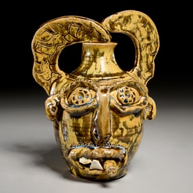 Jim McDowell, glazed ceramic face jug, 2015
