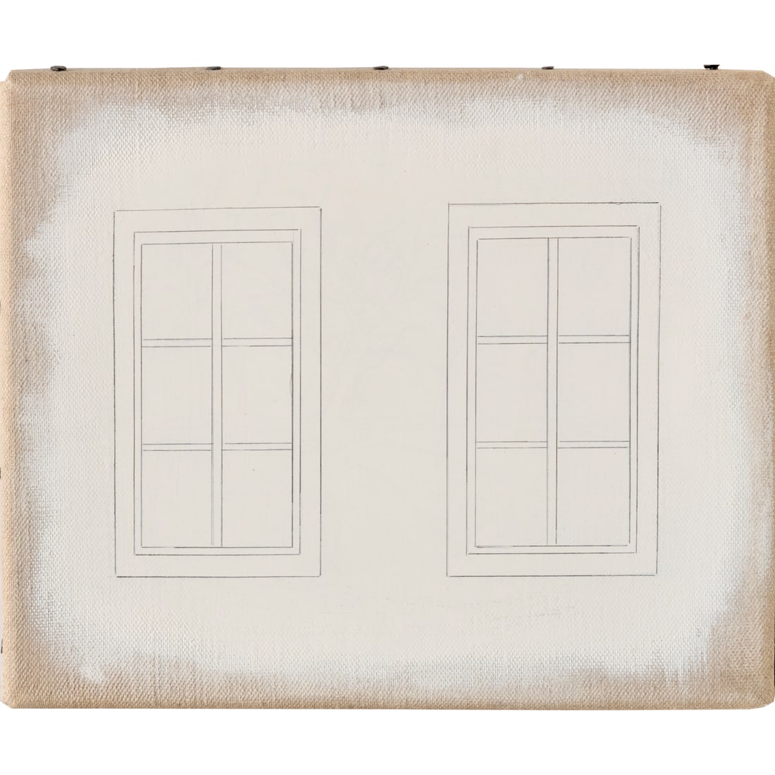 Ugo Rondinone, graphite and gesso on linen, 2017: Ugo Rondinone, graphite and gesso on linen, 2017, Ugo Rondinone (Swiss, b. 1964), "Via Matteo", signed and inscribed verso, 8"h x 10"w