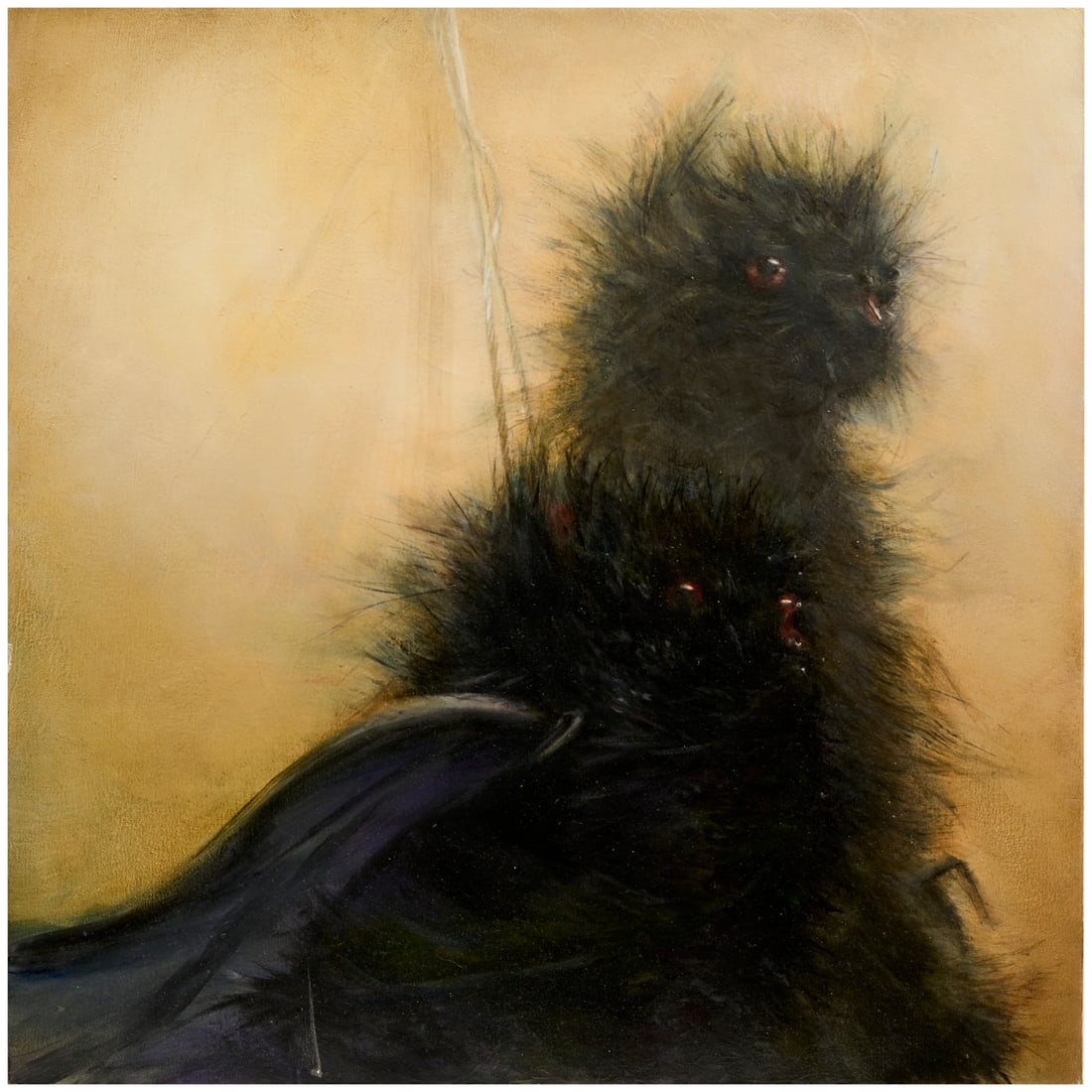Emily Mae Smith (attrib.), oil on canvas, 2007: Emily Mae Smith (attrib.), oil on canvas, 2007, Attributed to Emily Mae Smith (American, b. 1979), "The Young Ones", signed and inscribed verso, 24"h x 24"w