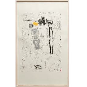 Susan Rothenberg, large mixed media collage, 1984