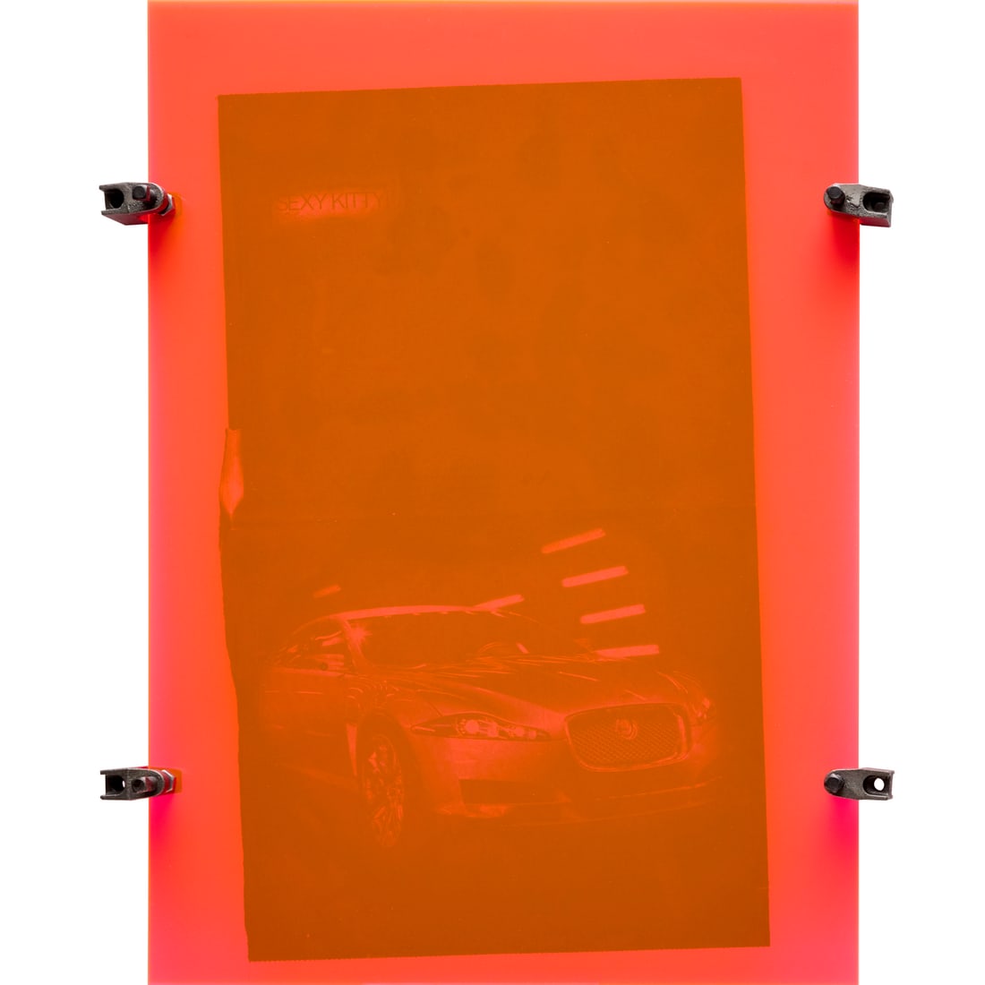 Kerstin Bratsch, spray paint on newspaper, 2010: Kerstin Bratsch, spray paint on newspaper, 2010, Kerstin Bratsch (German, b. 1979), Untitled, framed in plexiglass, signature not observed, 22"h x 13.5"w (sheet) 25"h x 19.5"w x 2.5"d (plexiglass)