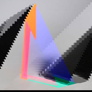 Vasa Velizar Mihich, acrylic sculpture, 1998: Vasa Velizar Mihich, acrylic sculpture, 1998, Vasa Velizar MIhich (American, b. 1933), Triangular Prism, signed and dated "Vasa, 1998" along lower edge, 7"h x 5"w x 1.5"d Provenance: An Important Priv
