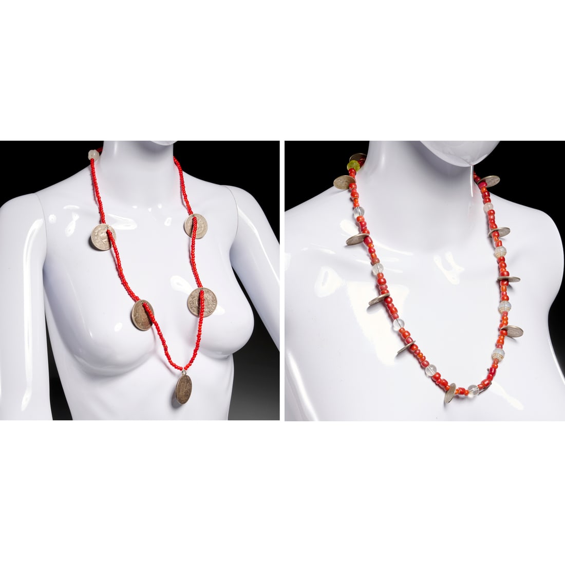 (2) South American antique coin and bead necklaces (1 of 6)