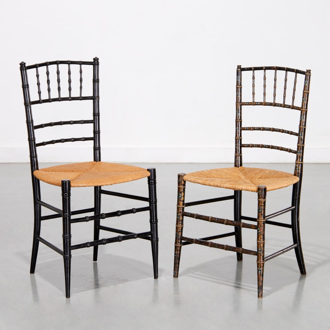 Near pair Aesthetic style faux bamboo side chairs (1 of 5)