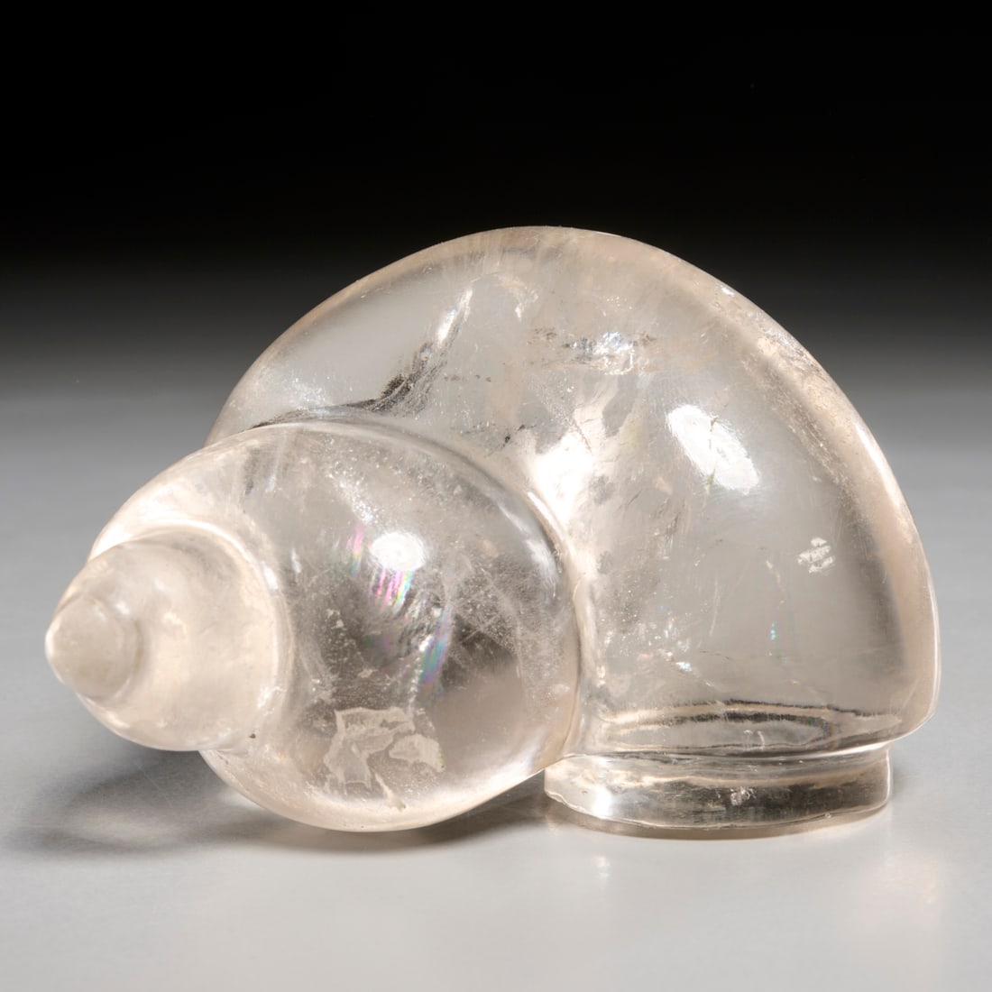 Large carved rock crystal snail shell (1 of 5)