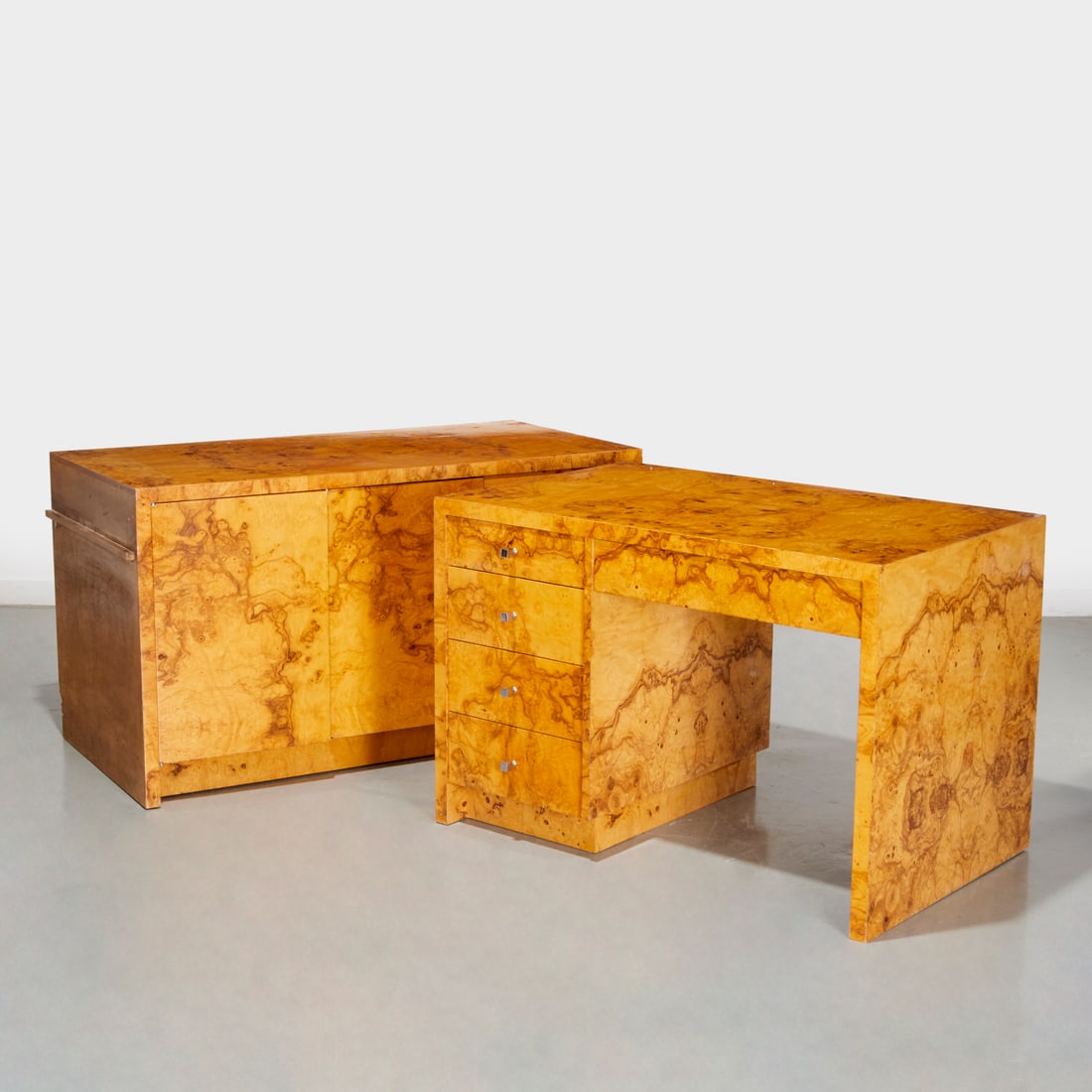 Pace style custom Modernist burlwood suite (1 of 7)