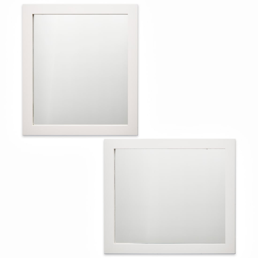 Pair Contemporary custom white lacquer mirrors (1 of 6)