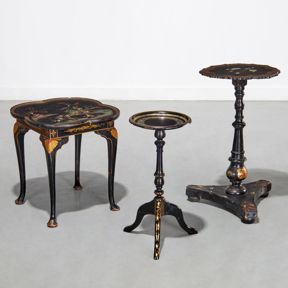 (3) Chinoiserie lacquered occasional tables (1 of 8)