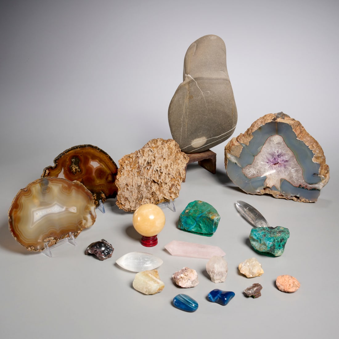 Mineral and stone collection, incl. geode slices (1 of 7)