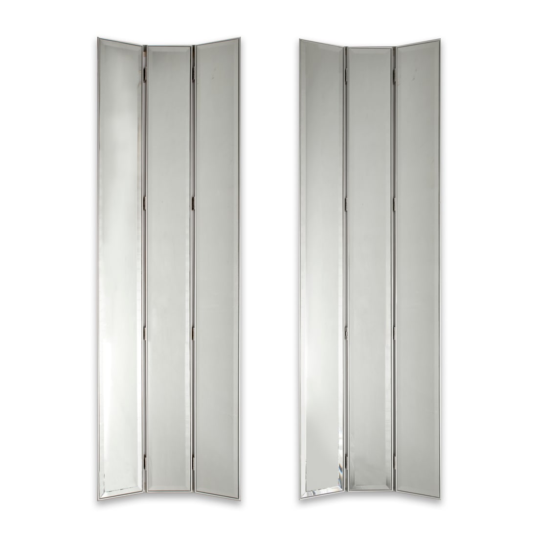Pair Modernist mirror panel floor screens (1 of 6)