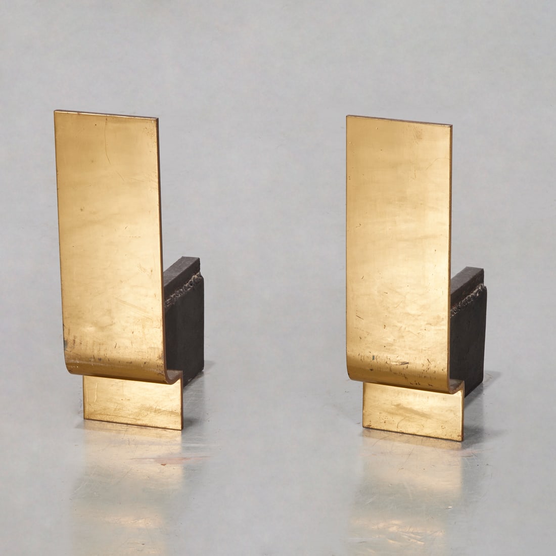 Pair Karl Springer Style Andirons (1 of 4)