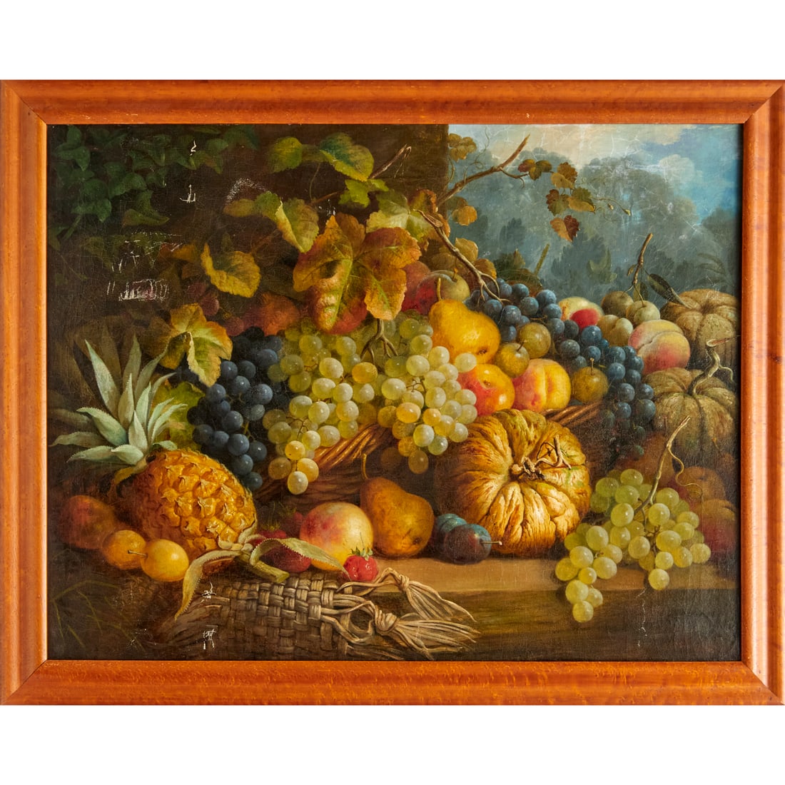 Charles Stuart (attrib.), large oil on canvas: Charles Stuart (attrib.), large oil on canvas, Attributed to Charles Stuart (British, 1854-1904), Still Life, signed lower right, 27.25"h x 35.5"w (sight), 32.25"h x 40.5"w (frame)