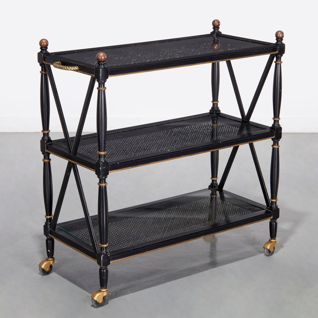 Regency style brass mounted serving cart (1 of 7)