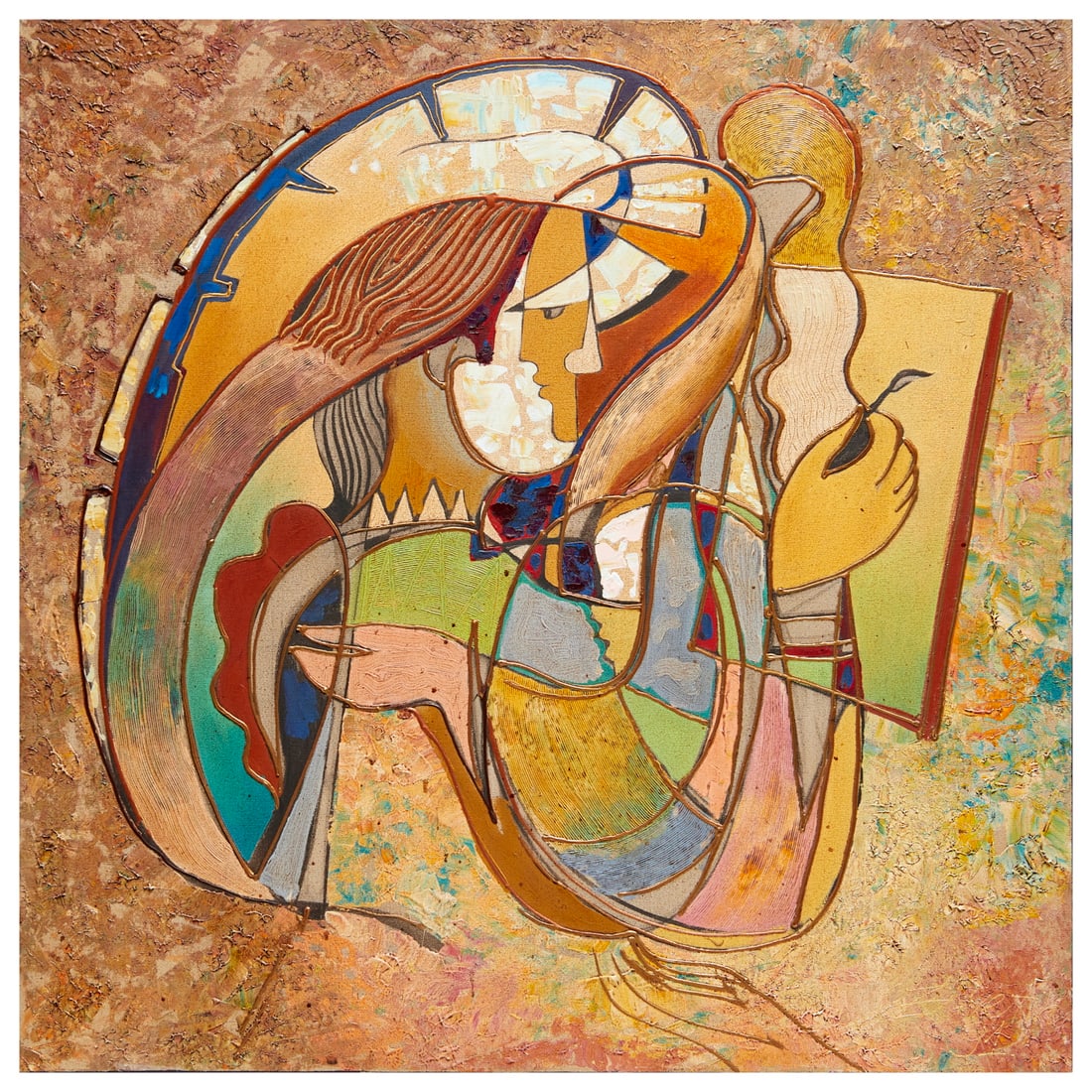 Oleg Zhivetin, mixed media on canvas, 1991 (1 of 7)