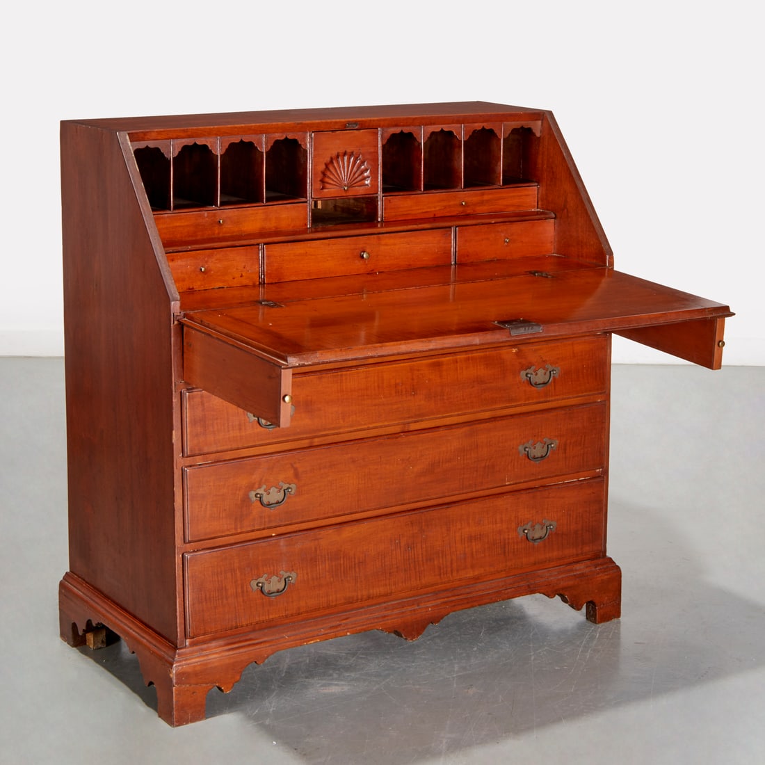 American Chippendale maple secretary bureau (1 of 9)