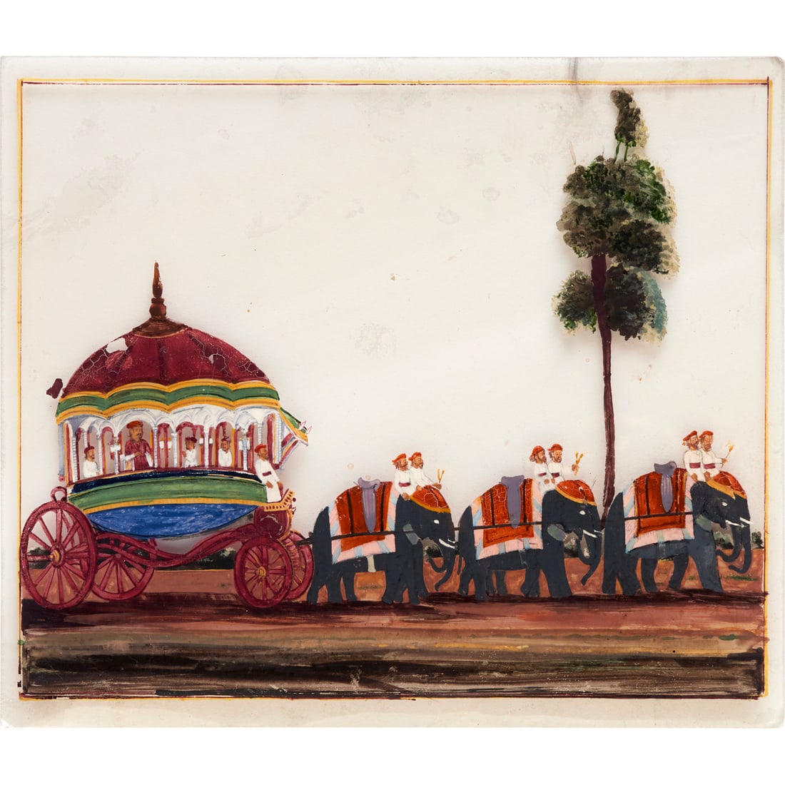 Mughal School, gouache on mica (1 of 6)