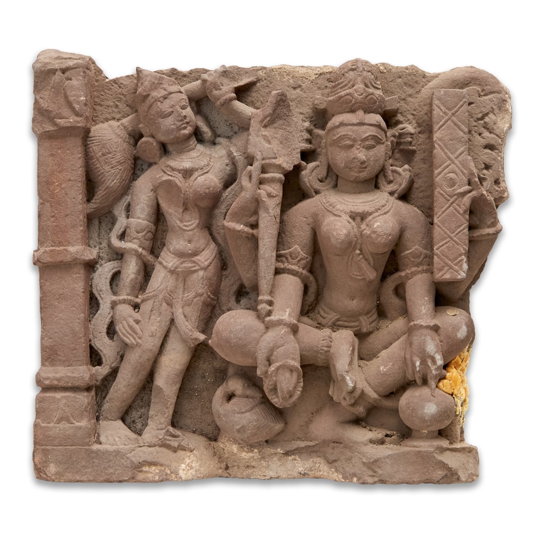 Large antique Indian sandstone stele fragment (1 of 7)