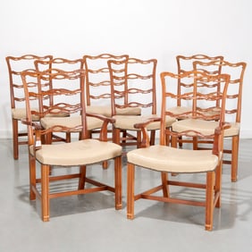 Set (8) Chippendale style dining chairs