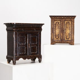 Antique Chinese Export lacquer jewelry cabinet