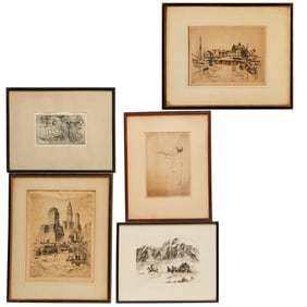 (5) American signed etchings & lithograph
