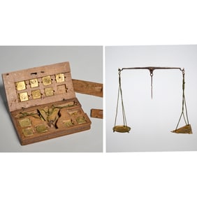 Johann Kirch portable coin scale, 18th c.