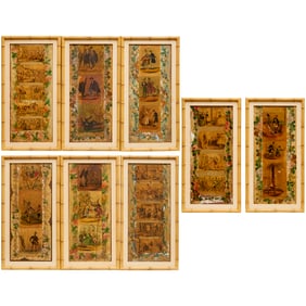 Set (8) Victoriana decoupage panels