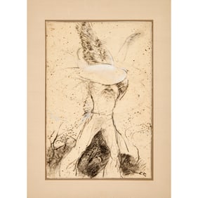 John Eaton, charcoal drawing, 1974