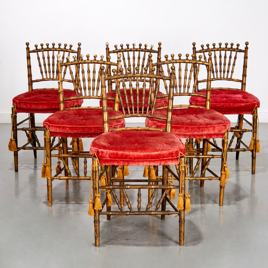 Set (6) Napoleon III style ballroom chairs (1 of 5)