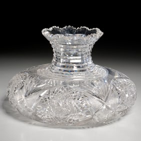 Large American Brilliant cut glass flower center