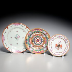 (3) Chinese Export porcelain plates